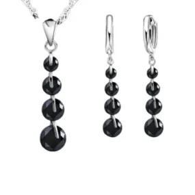 Sterling Silver Cubic Zirconia Jewelry Set For Women