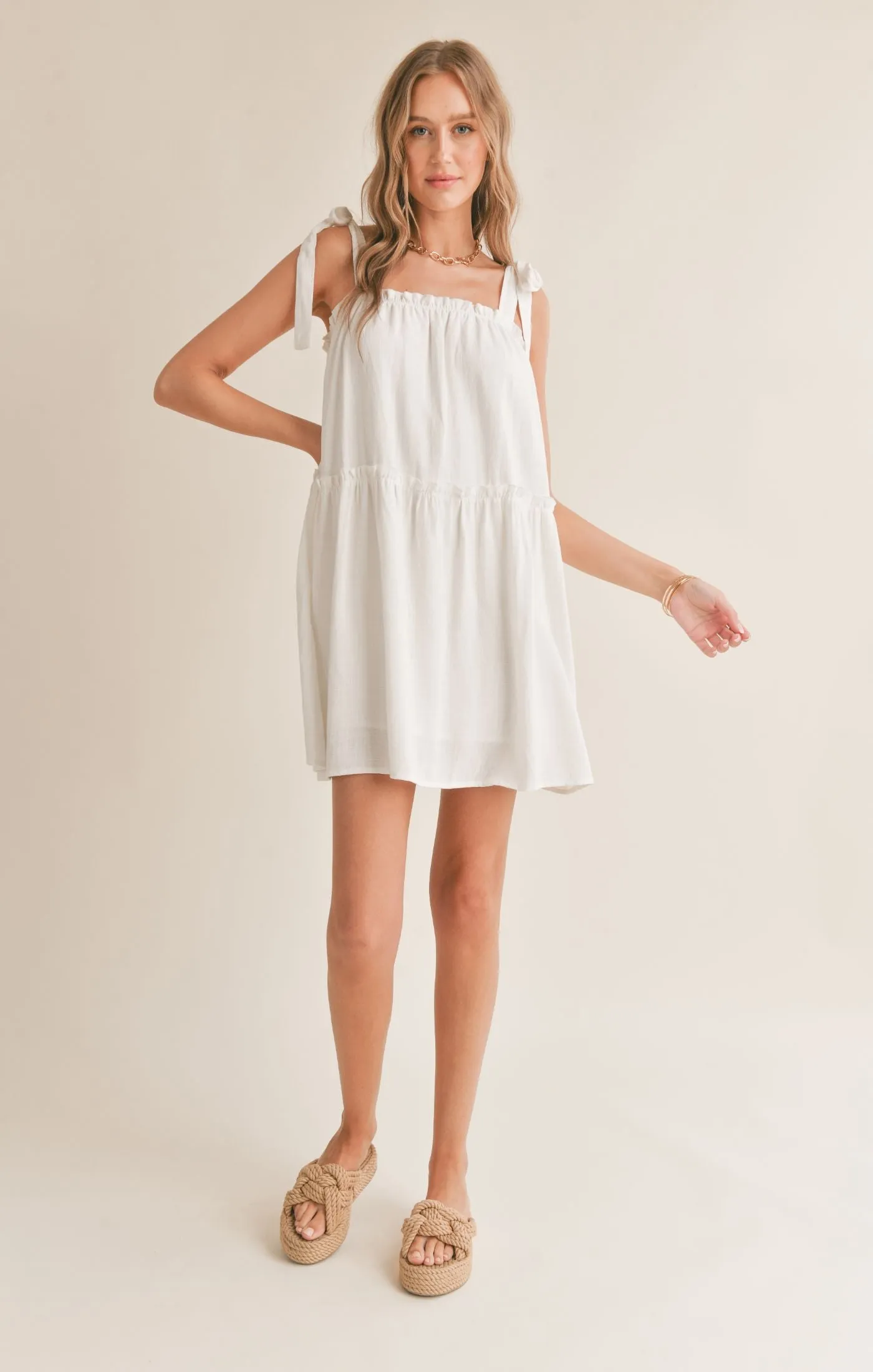 Sugarloaf Tiered Dress with Tie Straps