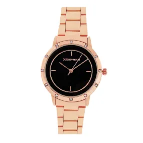 Sunset Black Dial Metallic Strap Watch