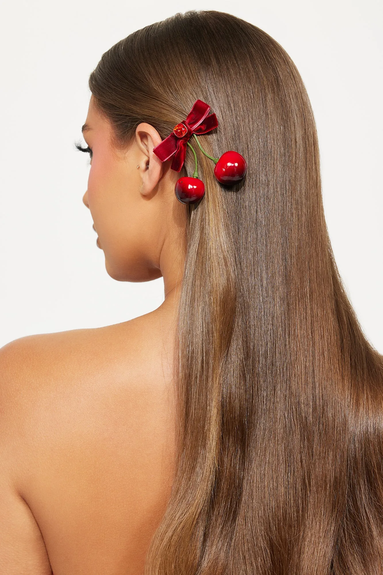 Sweet Like Cherry Hair Clip Set - Red