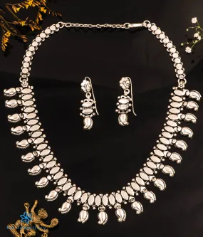 The Falak Silver Antique Paisley Necklace & Earrings