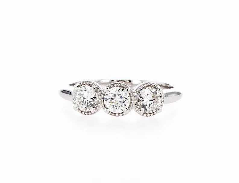 Tina Three Stone Diamond Ring (0.73Ctw)