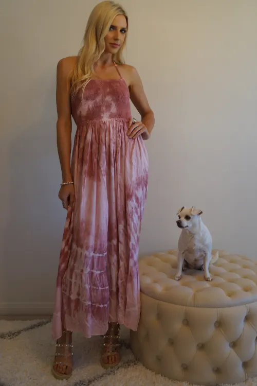 Tinker Tie Dye Maxi Dress - Mauve