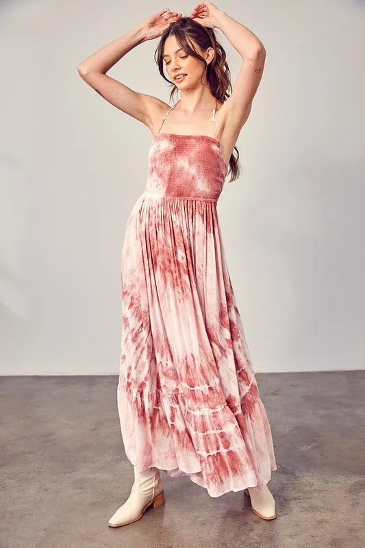 Tinker Tie Dye Maxi Dress - Mauve