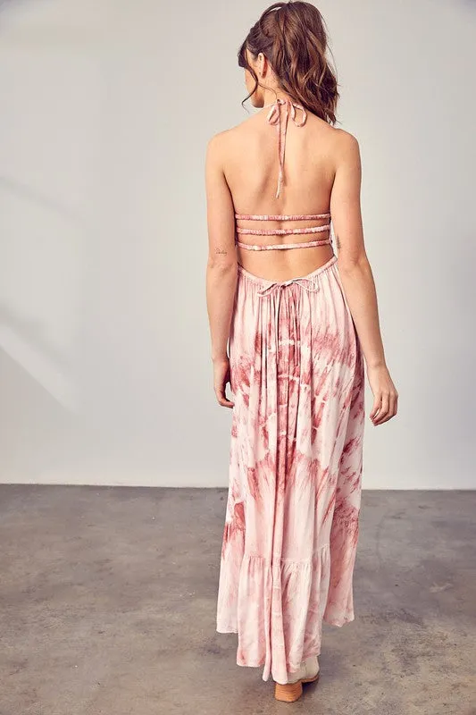 Tinker Tie Dye Maxi Dress - Mauve