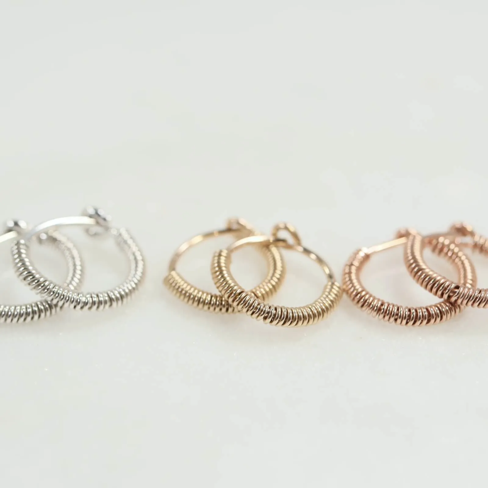 Tiny Hoop Earring Full Wrap - Choose Your Diameter, Gauge, Metal, Hoops For Men & Women