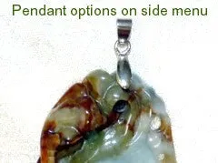 Translucent Chinese Jade Guan Yin and Bamboo Pendant (P221)