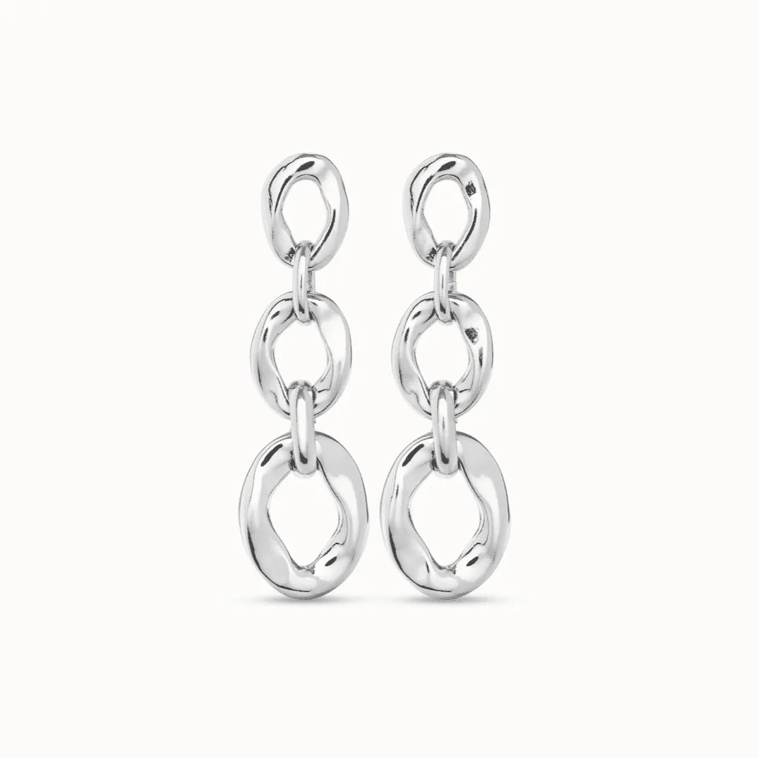 UNOde50 "YOLO" Silver Three-Link Earrings