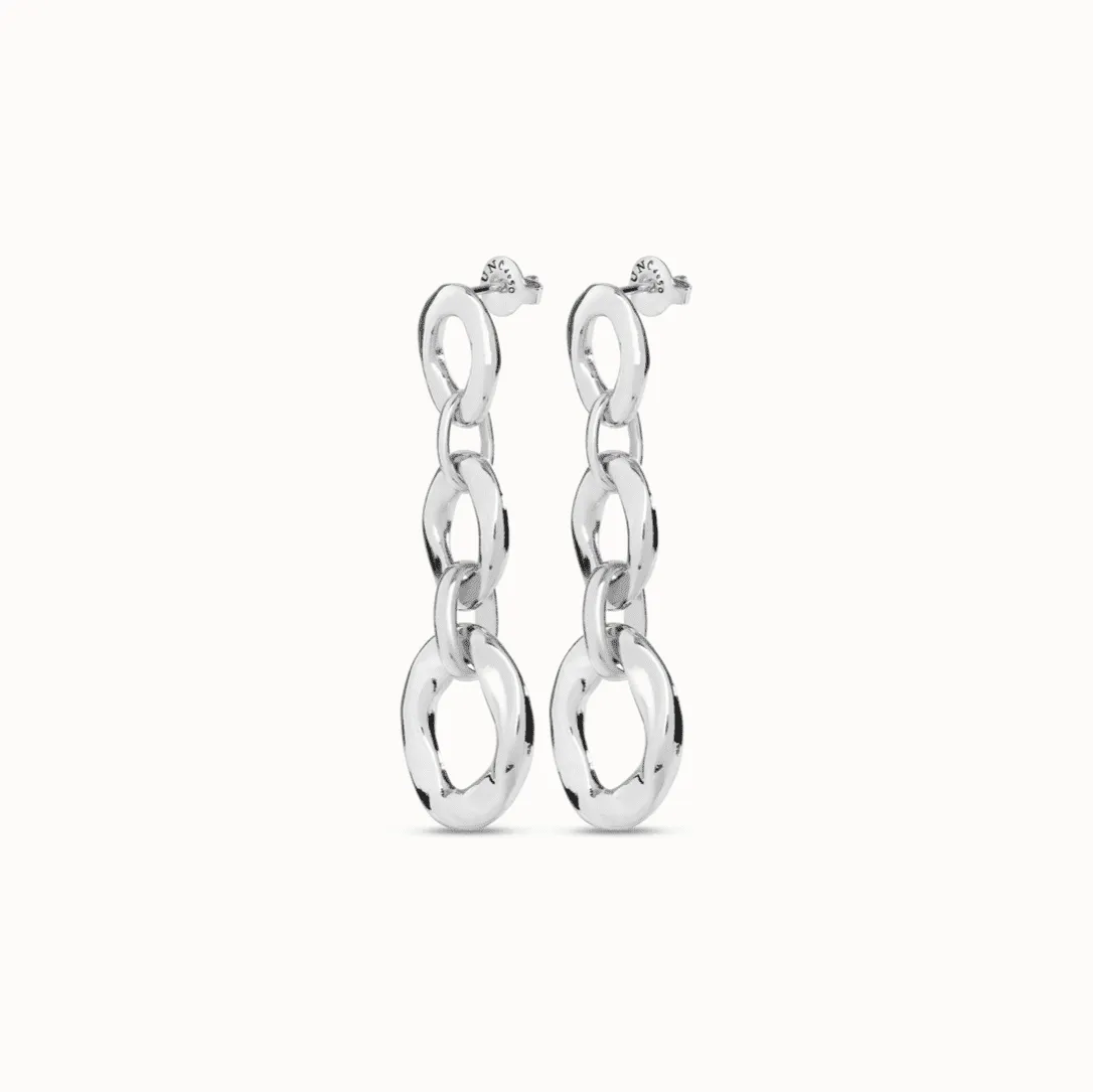 UNOde50 YOLO Silver Three-Link Earrings