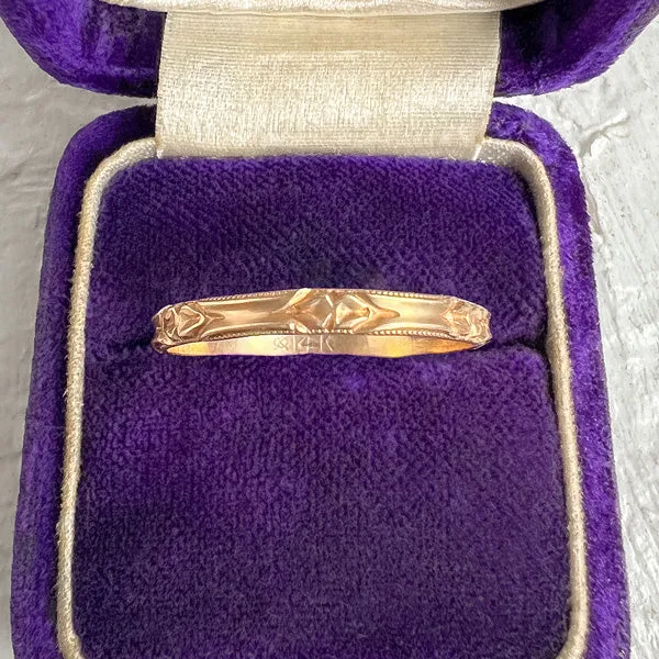 Vintage Patterned Wedding Band, Size 5.5