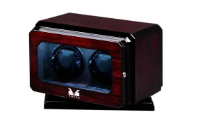 Volta Dark Rosewood Double Watch Winder with Rotation Base