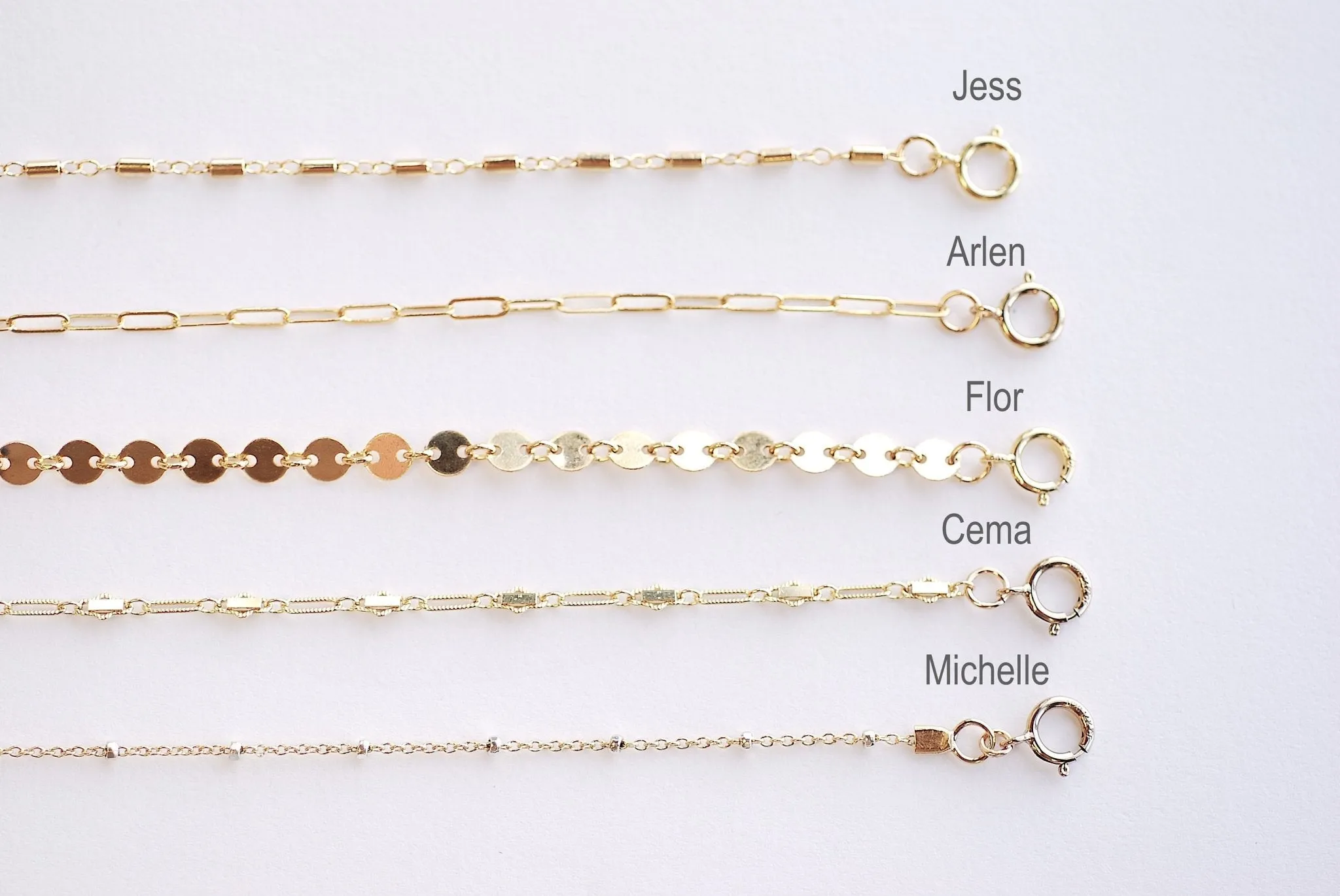 Wholesale Dainty Chain Bracelets - 14k Gold Filled Bracelets Satellite, Dew Drop, Cuban Chain Link, Chain Link, Tube, Marquise Chain, Disc Chain