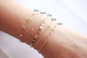 Wholesale Dainty Chain Bracelets - 14k Gold Filled Bracelets Satellite, Dew Drop, Cuban Chain Link, Chain Link, Tube, Marquise Chain, Disc Chain