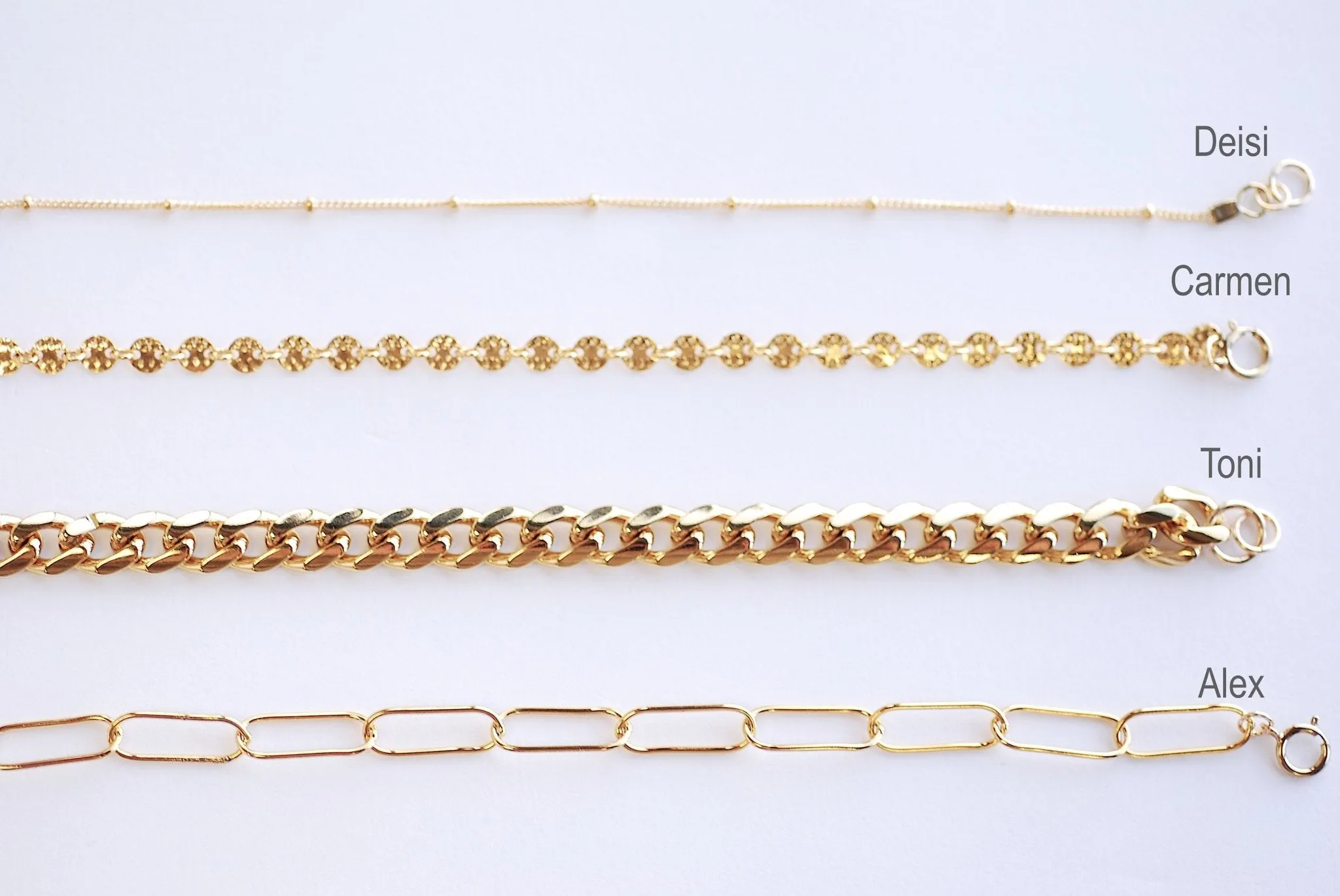 Wholesale Dainty Chain Bracelets - 14k Gold Filled Bracelets Satellite, Dew Drop, Cuban Chain Link, Chain Link, Tube, Marquise Chain, Disc Chain