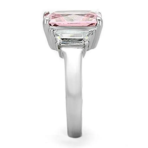 WildKlass Stainless Steel Engagement Ring High Polished (no Plating) Women AAA Grade CZ Rose