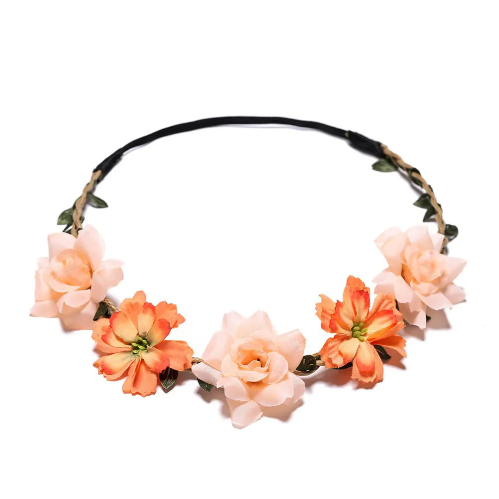 Women Girls Silk Flower Hair Bands