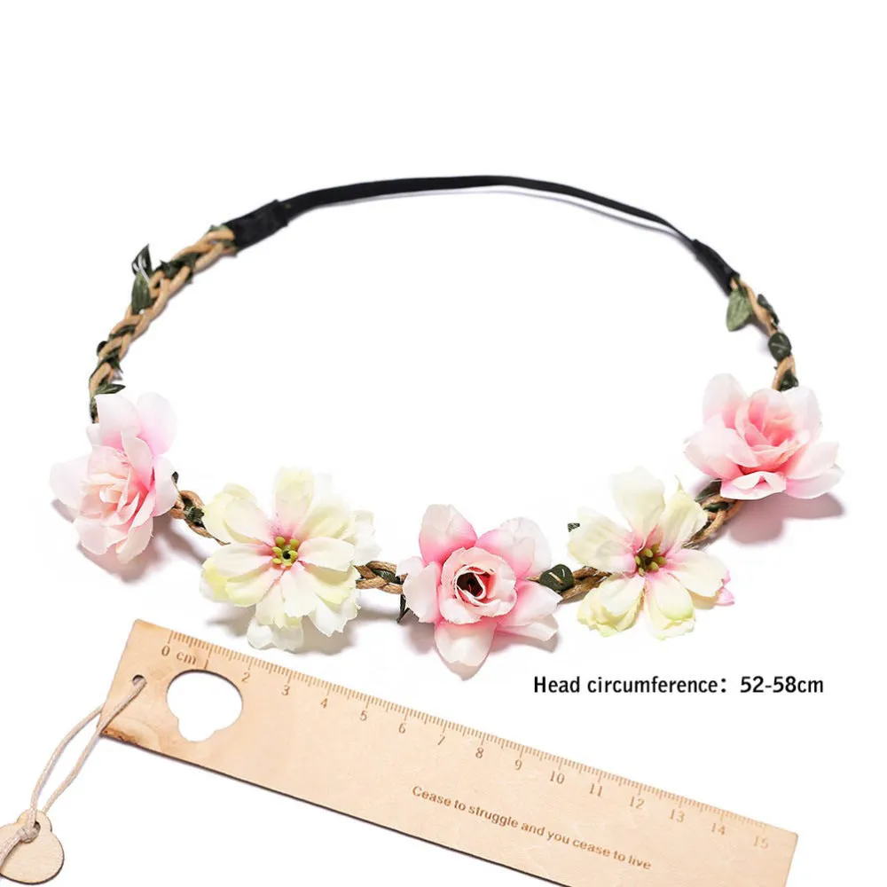 Women Girls Silk Flower Hair Bands