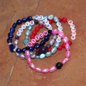 Women's Curse Phrase various Gemstone Bracelets