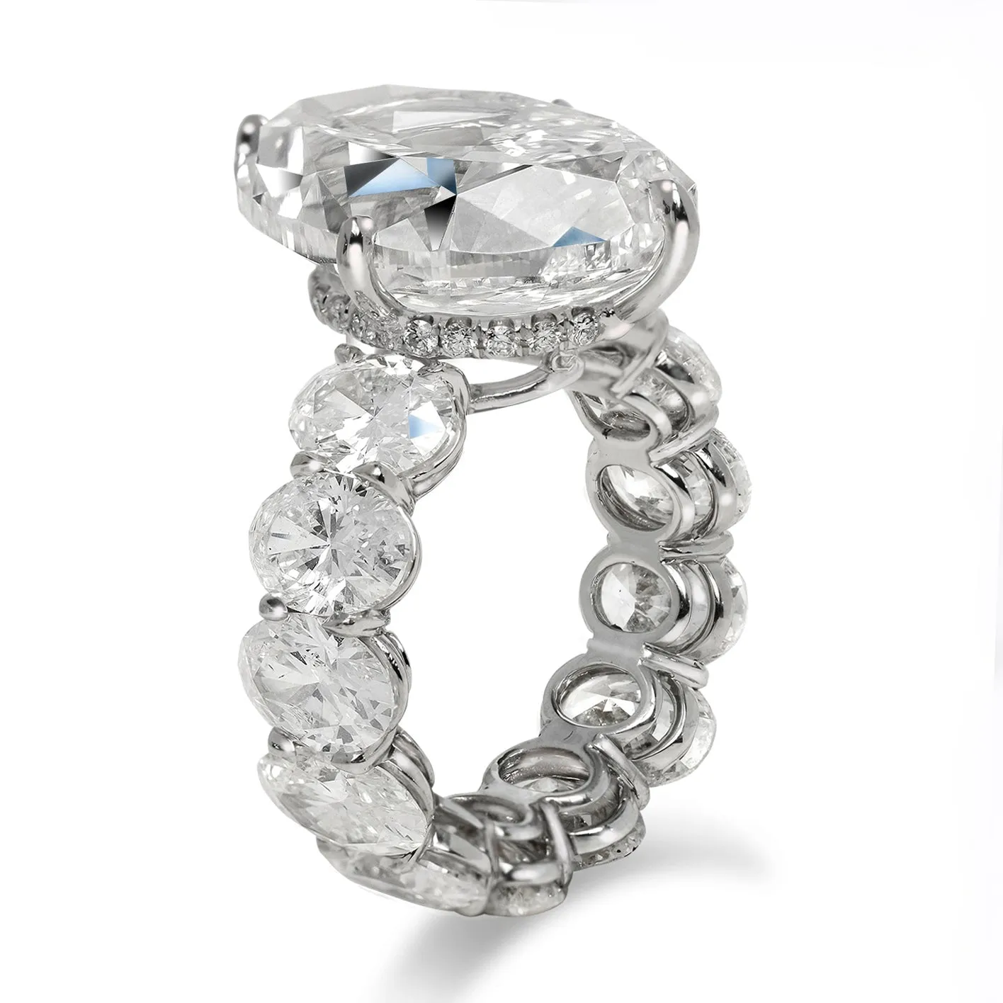 ZOEY 22 CARAT OVAL CUT I COLOR VS1 CLARITY DIAMOND ENGAGEMENT RING PLATINUM GIA CERTIFIED 12 CT I VS1 BY MIKE NEKTA