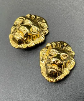 【フランス輸入】ヴィンテージ SPHINX ライオン メタル イヤリング/Vintage SPHINX Lion Metal Clip On Earrings